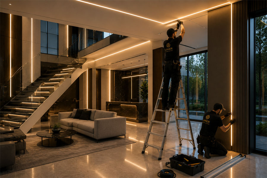 اجرای لاین نوری در پروژه‌های معماری