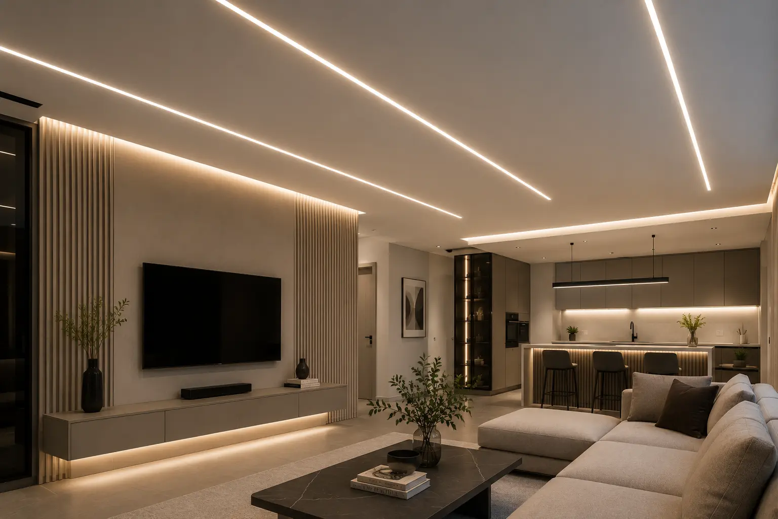 نمونه اجرای چراغ خطی LED